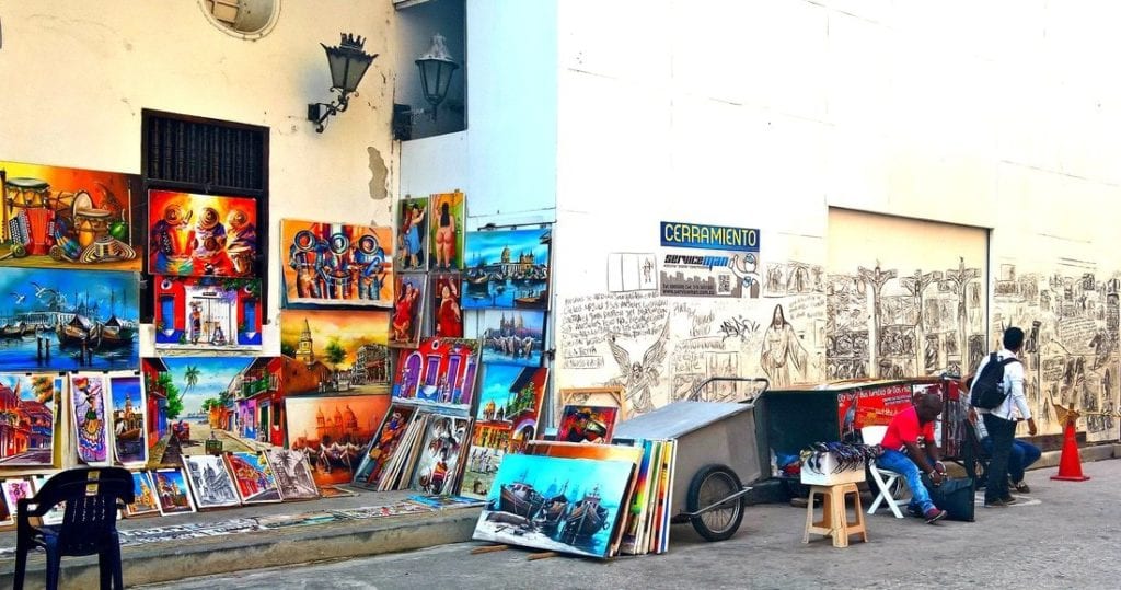 Colourful colonial streets of Cartagena, Colombia