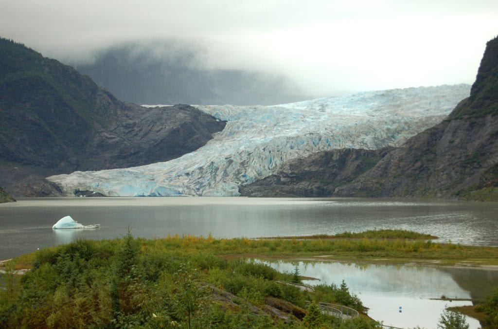 Glacier meeting the sea in Glacier Bay, Alaska