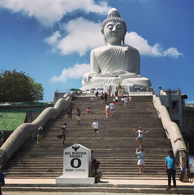 The white marble Big Buddha statue in Phuket