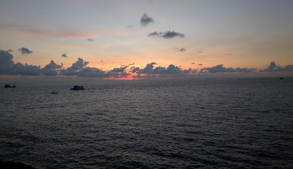 Sunset over the sea at Promthep Cape, Phuket